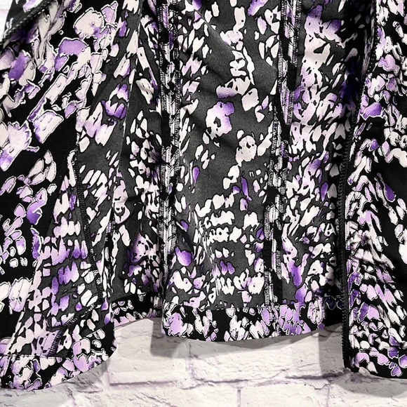 Chico's Zynergy Womens Black Purple Full Zip Front Jacket - Picture 9 of 12